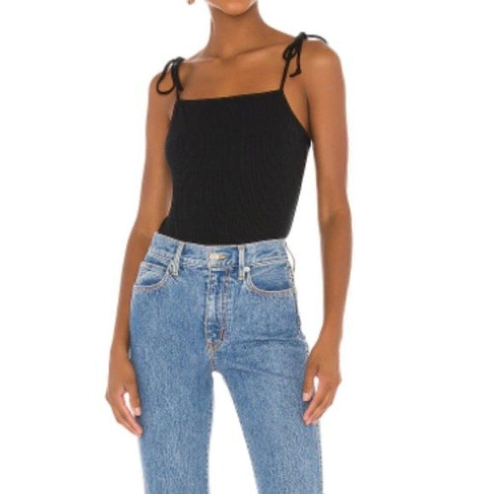 BCBGeneration Square Neck Tie Strap Bodysuit
